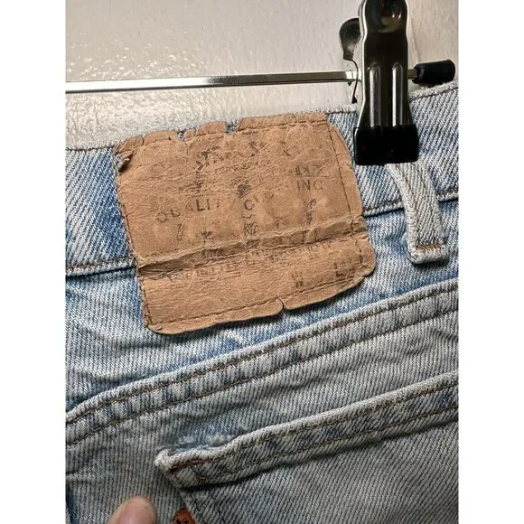 RARE Vintage Levi's Authentic Hippie 60s 70s Patch Cutoff Light Wash Jean Shorts